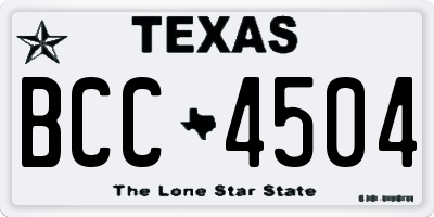 TX license plate BCC4504