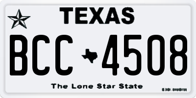 TX license plate BCC4508