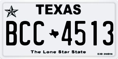 TX license plate BCC4513