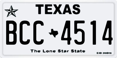 TX license plate BCC4514