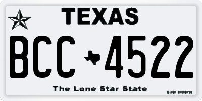 TX license plate BCC4522