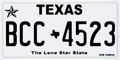 TX license plate BCC4523
