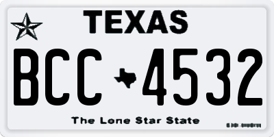 TX license plate BCC4532