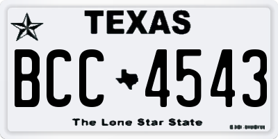 TX license plate BCC4543