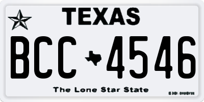 TX license plate BCC4546