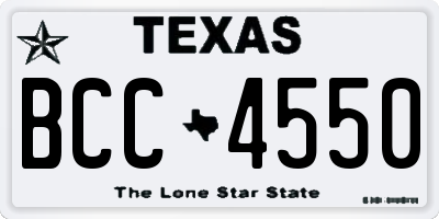 TX license plate BCC4550