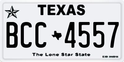 TX license plate BCC4557