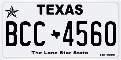 TX license plate BCC4560