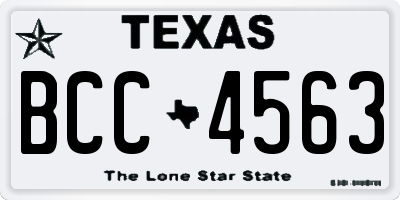 TX license plate BCC4563