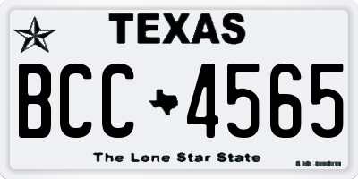 TX license plate BCC4565