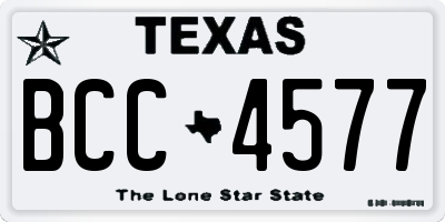 TX license plate BCC4577