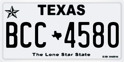 TX license plate BCC4580