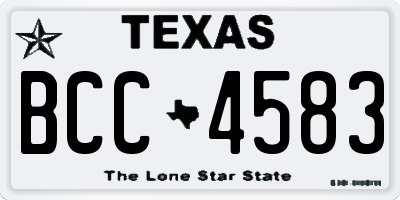 TX license plate BCC4583