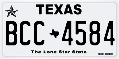 TX license plate BCC4584