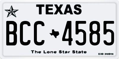 TX license plate BCC4585
