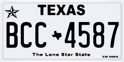 TX license plate BCC4587