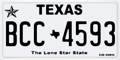 TX license plate BCC4593