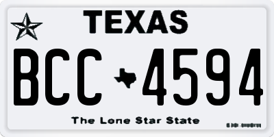 TX license plate BCC4594
