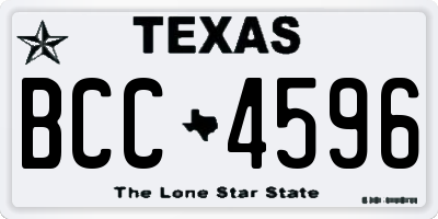 TX license plate BCC4596