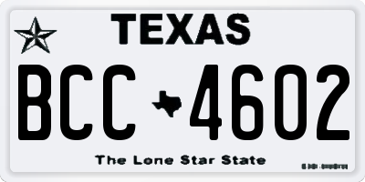 TX license plate BCC4602