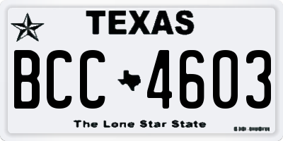 TX license plate BCC4603