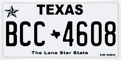 TX license plate BCC4608