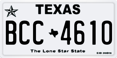 TX license plate BCC4610