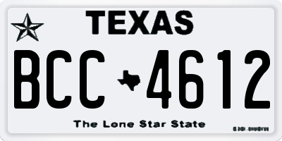 TX license plate BCC4612