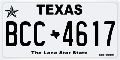 TX license plate BCC4617