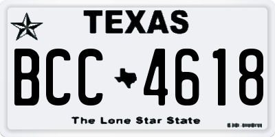 TX license plate BCC4618