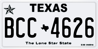 TX license plate BCC4626