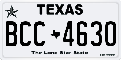TX license plate BCC4630