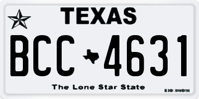 TX license plate BCC4631