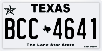 TX license plate BCC4641