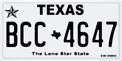 TX license plate BCC4647