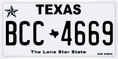 TX license plate BCC4669