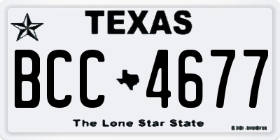 TX license plate BCC4677