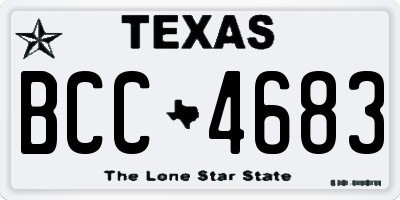 TX license plate BCC4683