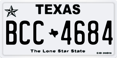 TX license plate BCC4684