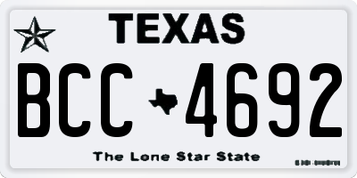 TX license plate BCC4692