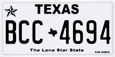 TX license plate BCC4694