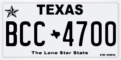 TX license plate BCC4700