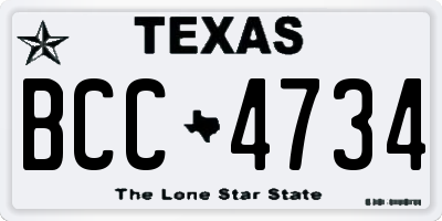 TX license plate BCC4734