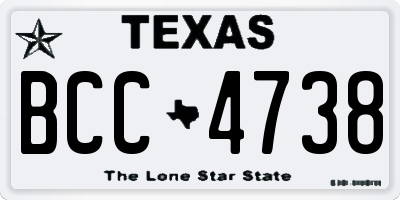 TX license plate BCC4738