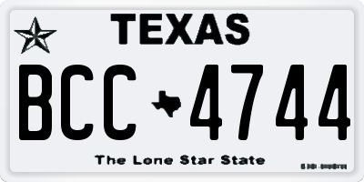 TX license plate BCC4744