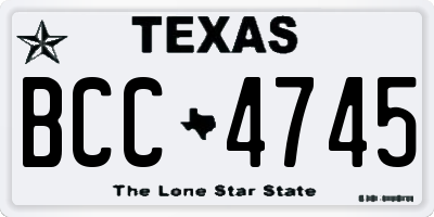 TX license plate BCC4745