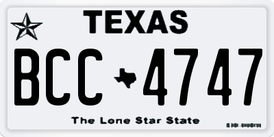 TX license plate BCC4747