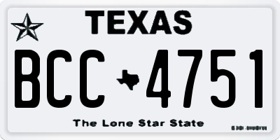 TX license plate BCC4751