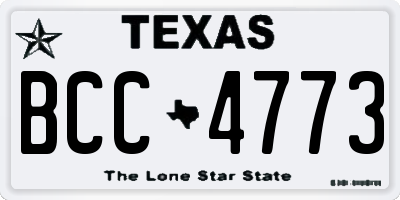TX license plate BCC4773