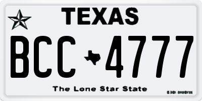 TX license plate BCC4777